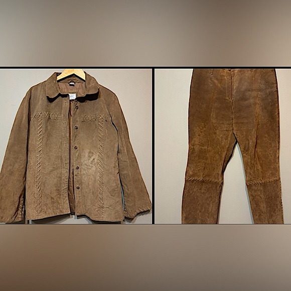 RTG LEATHER & SUEDES Vintage Leather Jacket & Pants 2-Piece Set - Picture 2 of 16